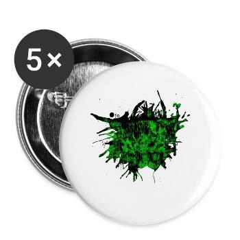 Lustiger Glitch Bug Farbfleck Splash Geschenk - Buttons groß 56 mm (5er Pack) - Weiß - Vorne