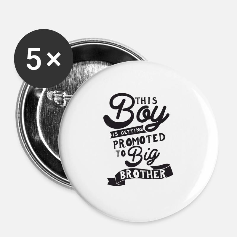 Big Brother Big Brother - Buttons large 2.2''/56 mm (5-pack) - white