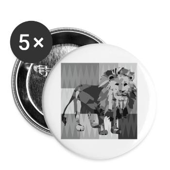 Lion - Buttons large 2.2''/56 mm (5-pack) - white - Front