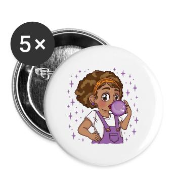 Mariama - Bubble Gum Girl - Lot de 5 grands badges (56 mm) - blanc - Devant
