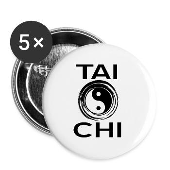 Tai Chi - Buttons large 2.2''/56 mm (5-pack) - white - Front