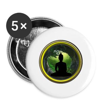 Bring the power of yoga & meditation to the world - Buttons large 2.2''/56 mm (5-pack) - white - Front