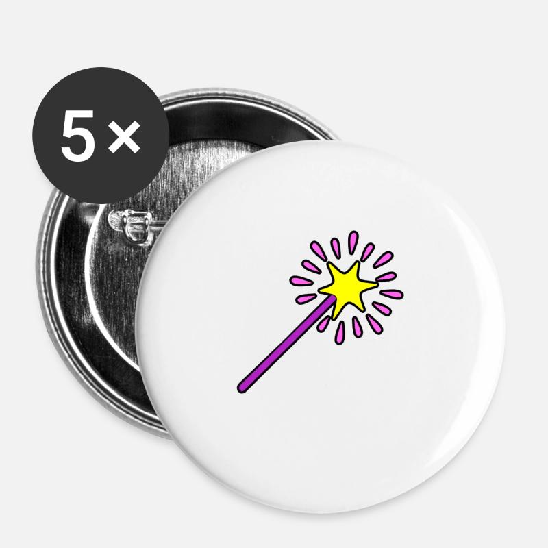 Magic wand fairy magical magic magic gift - Buttons large 2.2''/56 mm (5-pack) - white