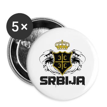 Srbija - Buttons groß 56 mm (5er Pack) - Weiß - Vorne