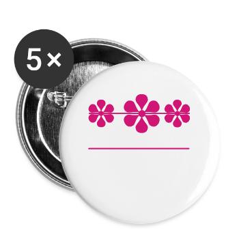 Pink Blütte Decoration Your Text Gift Label - Buttons large 2.2''/56 mm (5-pack) - white - Front