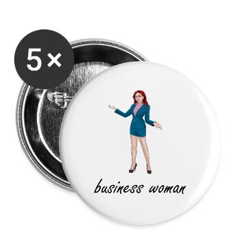 business woman - Buttons large 2.2''/56 mm (5-pack) - white - Front