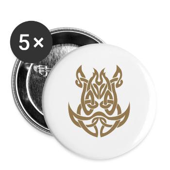 Keltische Symbole Wildschwein Geschenkidee - Buttons groß 56 mm (5er Pack) - Weiß - Vorne