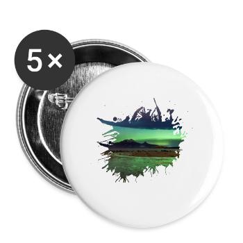 Nordpool Aurore Boréale Tache de couleur - Lot de 5 grands badges (56 mm) - blanc - Devant