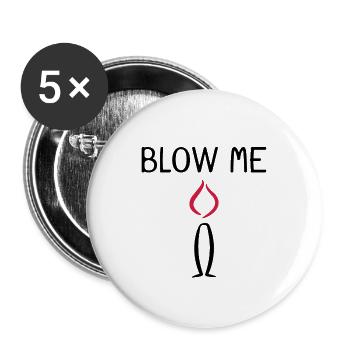 Souffle-moi une bougie - Lot de 5 grands badges (56 mm) - blanc - Devant