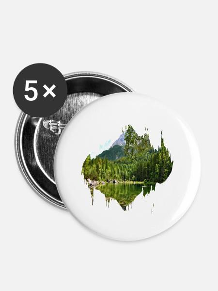 Farbfleck Splash Naturlandschaft - Buttons groß 56 mm (5er Pack) - Weiß