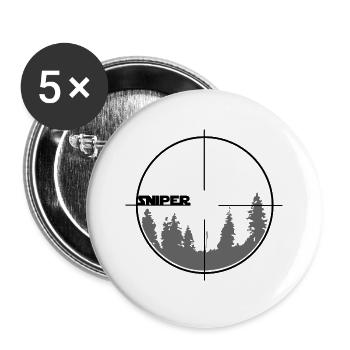 Sniper - Buttons large 2.2''/56 mm (5-pack) - white - Front