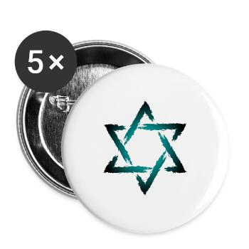 Davidstern - Buttons groß 56 mm (5er Pack) - Weiß - Vorne