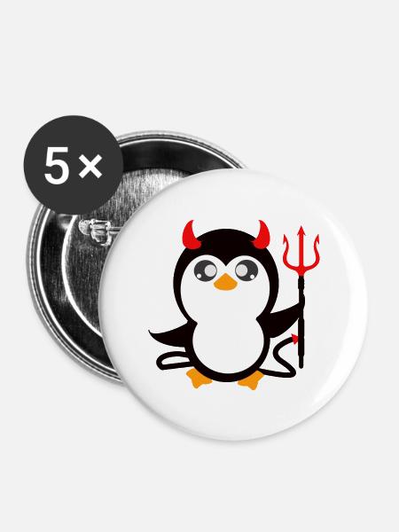 Teufel - Buttons groß 56 mm (5er Pack) - Weiß