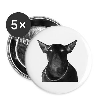Black Bull Terrier love my dog - Buttons large 2.2''/56 mm (5-pack) - white - Front