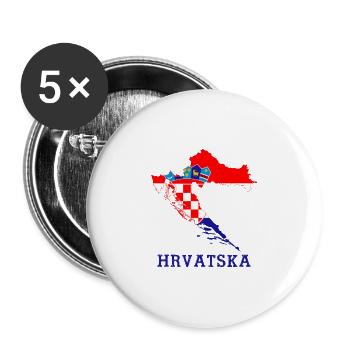 Hrvatska - Buttons large 2.2''/56 mm (5-pack) - white - Front