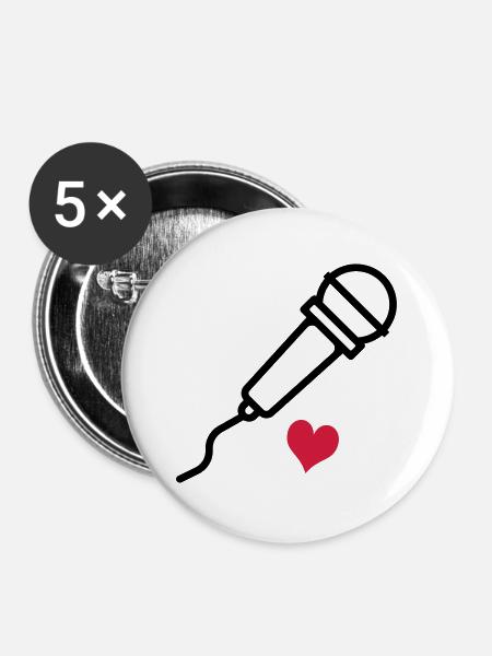sing - Buttons large 2.2''/56 mm (5-pack) - white