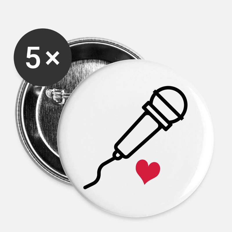 sing - Buttons large 2.2''/56 mm (5-pack) - white