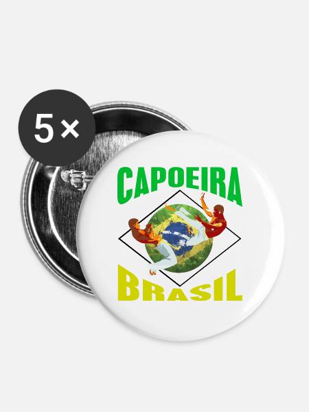 Capoeira - Buttons groß 56 mm (5er Pack) - Weiß