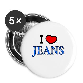 I love jeans heart jeans jeans wear clothes - Buttons large 2.2''/56 mm (5-pack) - white - Front