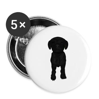 Labrador Welpen - Buttons groß 56 mm (5er Pack) - Weiß - Vorne