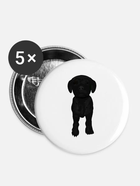 Labrador Welpen - Buttons groß 56 mm (5er Pack) - Weiß