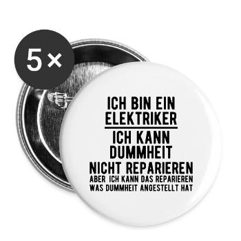 Ich bin ein Elektriker Elektroniker Geschenk - Buttons groß 56 mm (5er Pack) - Weiß - Vorne