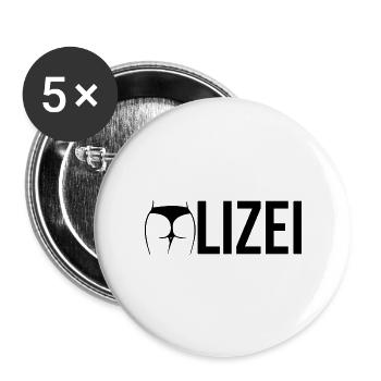 Polizei Polizist Polizeibeamter Geschenk - Buttons groß 56 mm (5er Pack) - Weiß - Vorne