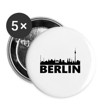 Berlin Skyline - Buttons groß 56 mm (5er Pack) - Weiß - Vorne