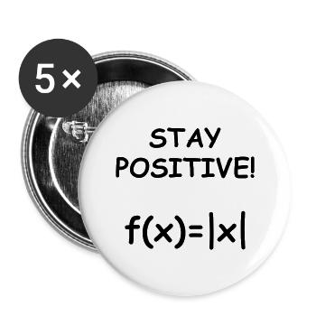 Stay positive amount function math gift - Buttons large 2.2''/56 mm (5-pack) - white - Front