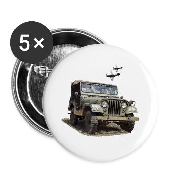 Willys - Buttons large 2.2''/56 mm (5-pack) - white - Front