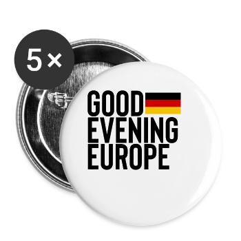 Deutschland - Buttons groß 56 mm (5er Pack) - Weiß - Vorne