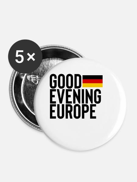 Deutschland - Buttons groß 56 mm (5er Pack) - Weiß