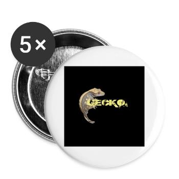 Gecko Liebe - Buttons groß 56 mm (5er Pack) - Weiß - Vorne
