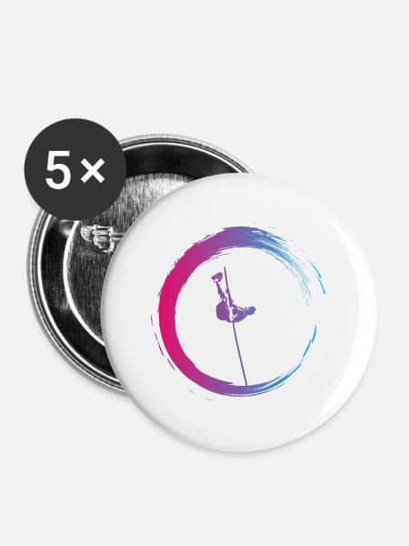 Stabhochsprung - Buttons groß 56 mm (5er Pack) - Weiß