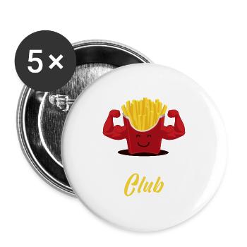 FRITNESS CLUB - Buttons large 2.2''/56 mm (5-pack) - white - Front