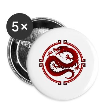 chinesisch - Buttons groß 56 mm (5er Pack) - Weiß - Vorne