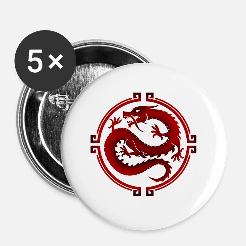 chinese - Buttons large 2.2''/56 mm (5-pack) - white