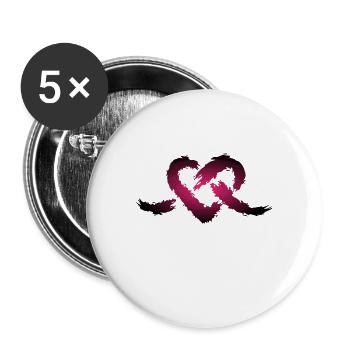 Heart knots - Buttons large 2.2''/56 mm (5-pack) - white - Front