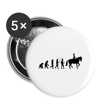 Reiter Reitsport Evolution Geschenk - Buttons groß 56 mm (5er Pack) - Weiß - Vorne
