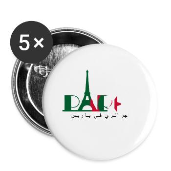 Algerian in Paris - Buttons large 2.2''/56 mm (5-pack) - white - Front