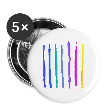 Colorful lines - Buttons large 2.2''/56 mm (5-pack) - white - Front