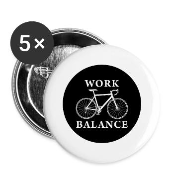 Work balance bike bicycle bike gift - Buttons large 2.2''/56 mm (5-pack) - white - Front