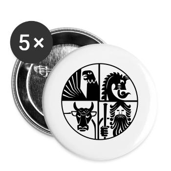Nordisches Zimmer - Buttons groß 56 mm (5er Pack) - Weiß - Vorne