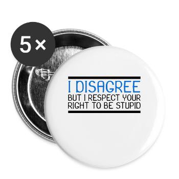 Funny saying New - Buttons large 2.2''/56 mm (5-pack) - white - Front