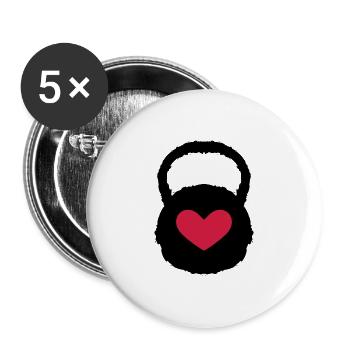 Weight heart workout fitness - Buttons large 2.2''/56 mm (5-pack) - white - Front