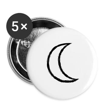 Celtic symbol moon - Buttons large 2.2''/56 mm (5-pack) - white - Front