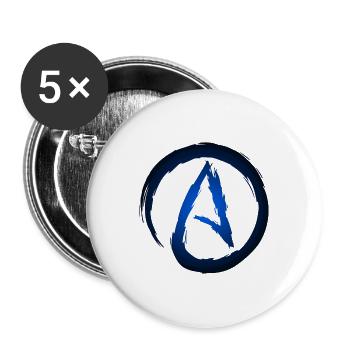 Atheismus Symbol Atheist - Buttons groß 56 mm (5er Pack) - Weiß - Vorne