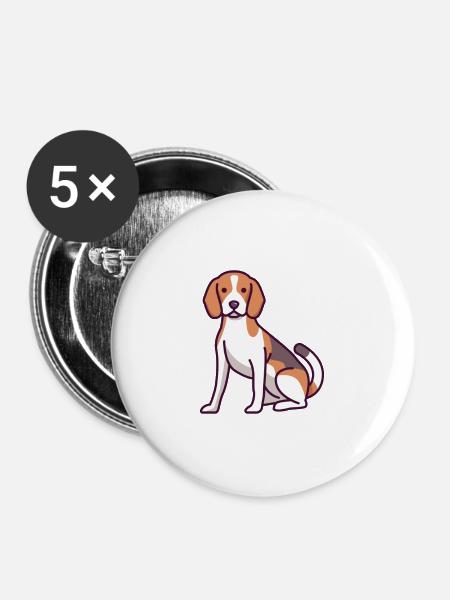 beagle - Buttons large 2.2''/56 mm (5-pack) - white