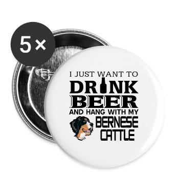 Bernese Mountain Dog - Buttons large 2.2''/56 mm (5-pack) - white - Front