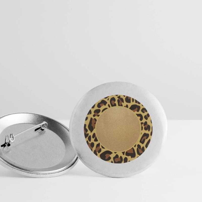 Leopard Pattern Leopard Print Circle Frame Name Buttons large 2.2''/56 mm (5-pack)
